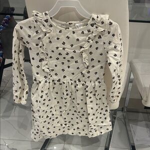 Carter's Cream and Black Ruffle Kids Blouse